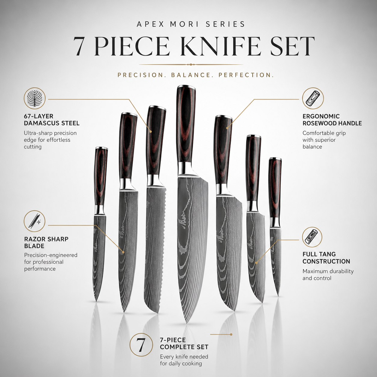 Apex Mori Series - 7 Piece Knife Set