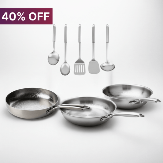 Titanium Hammered Cookware Set