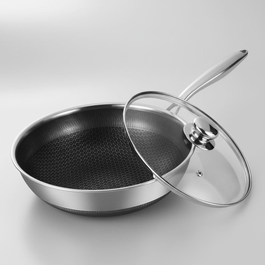 7pc Clad Hybrid Cookware Set with Lids & Wok